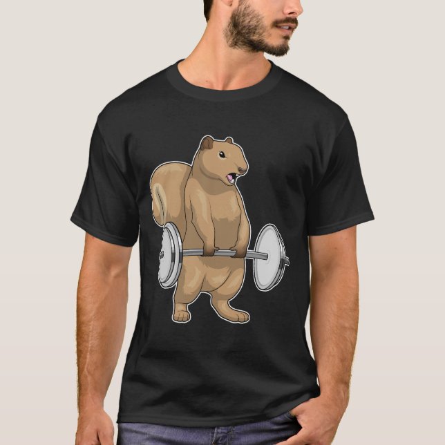 Eichhörnchen-Bodybuilding Dumbbells T-Shirt (Vorderseite)