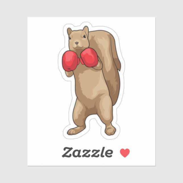 Eichhörnchen Boxer Boxhandschuhe Aufkleber (Blatt)