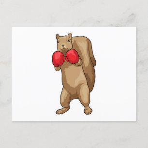 Eichhörnchen Boxer Boxhandschuhe Postkarte