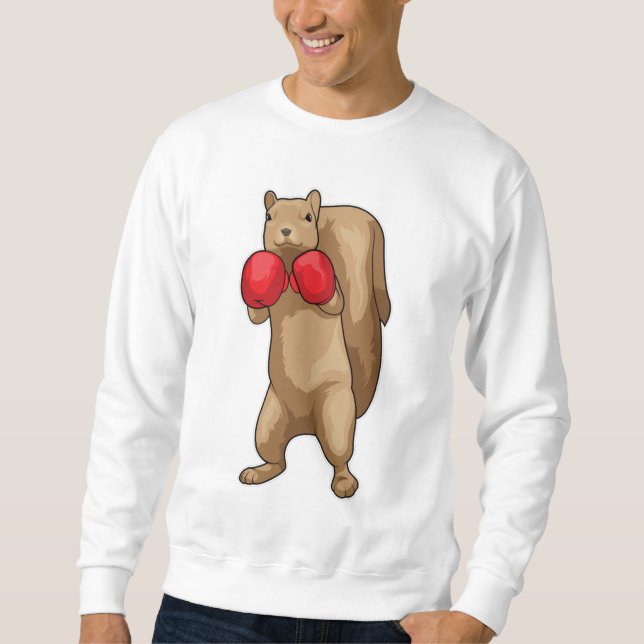 Eichhörnchen Boxer Boxhandschuhe Sweatshirt (Vorderseite)