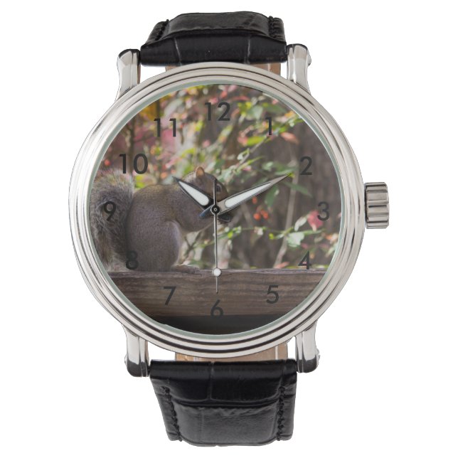 Eichhörnchen Chow Time Armbanduhr (Vorderseite)