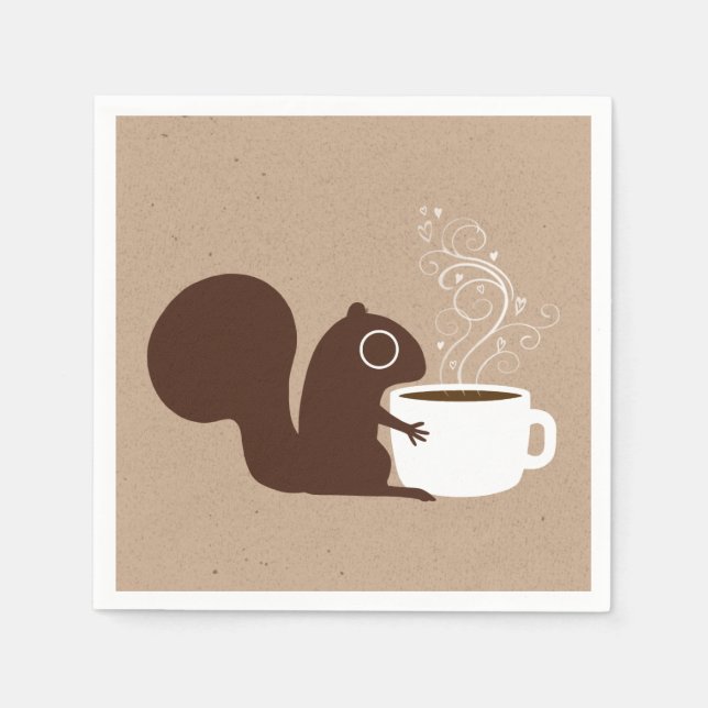 Eichhörnchen Coffee Lover | Fun Animal Lover's Serviette (Vorderseite)