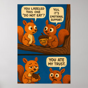 Eichhörnchen-Comic - emotionale Unterstützung Acor Poster