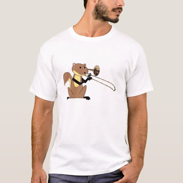 Eichhörnchen, das den Trombone spielt T-Shirt (Vorderseite)