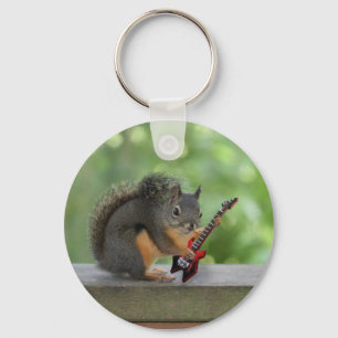 Eichhörnchen, das E-Gitarre spielt Schlüsselanhänger