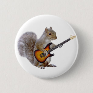 Eichhörnchen, das Gitarre spielt Button