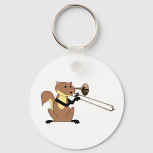 Eichhörnchen, das Trombone spielt Schlüsselanhänger