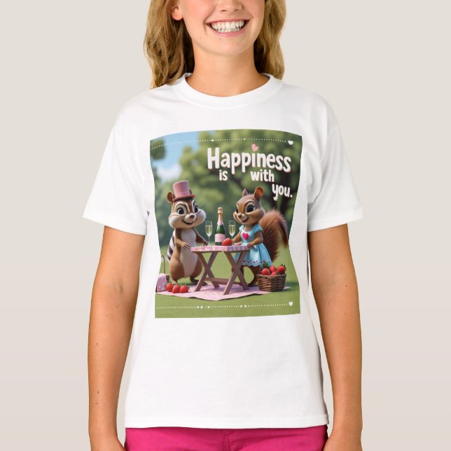Eichhörnchen der Liebe Valentine T-Shirt (Vorderseite)