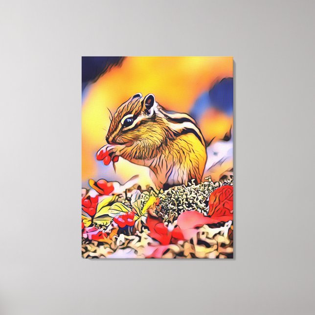 Eichhörnchen Digital Art Malerei Canvas Print Leinwanddruck (Vorderseite)