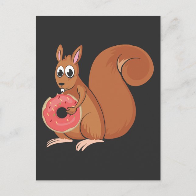Eichhörnchen Donut Funny Doughnut Rodent Postkarte (Vorderseite)