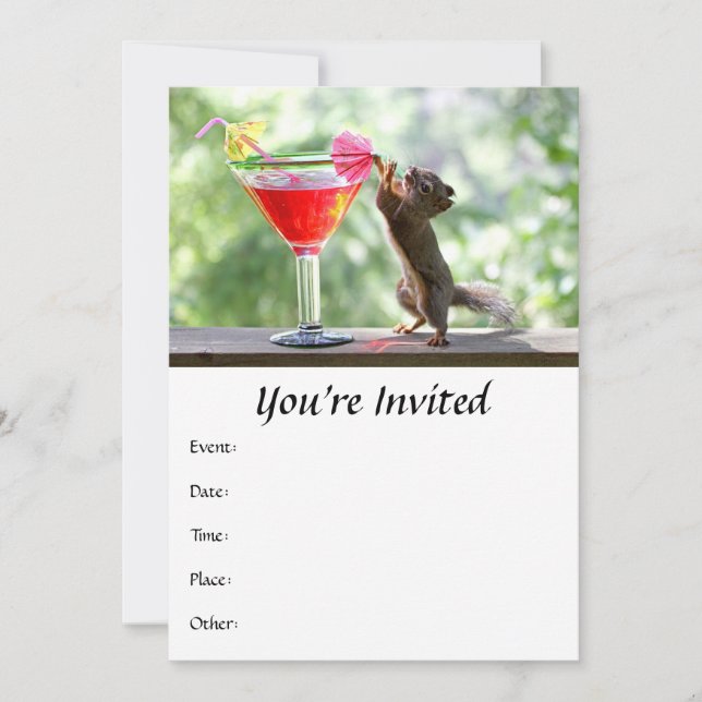 Eichhörnchen Drink Cocktail Einladung (Vorderseite)