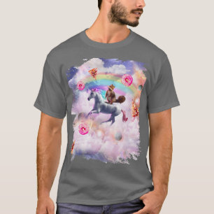 Eichhörnchen, Einhorn, Regenbogenpizza Donut T-Shirt
