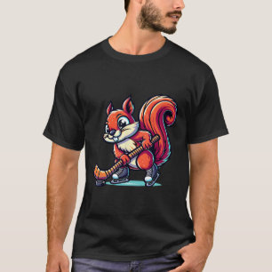 Eichhörnchen Eishockeyspieler Lustige Grafik T-Shirt