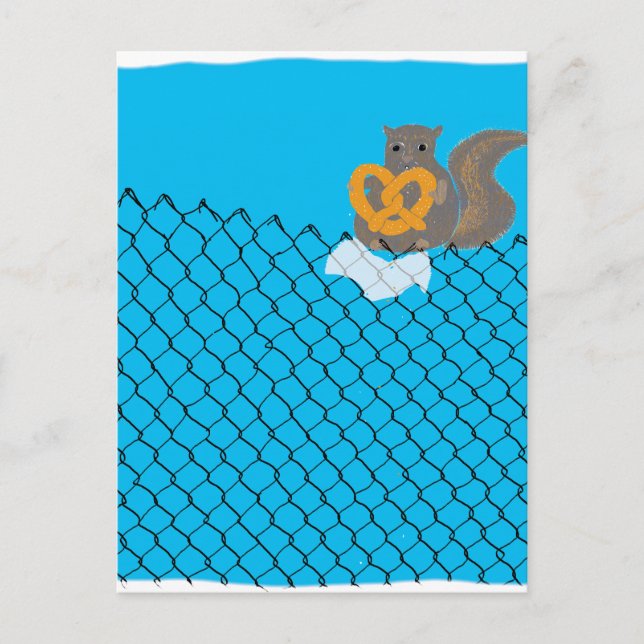 Eichhörnchen essen Brezel Postkarte (Vorderseite)
