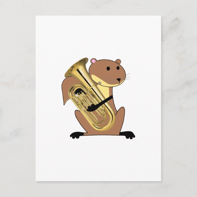 Eichhörnchen Euphonium Postkarte (Vorderseite)