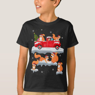 Eichhörnchen Fahren Weihnachtsbaum Red Truck Eichh T-Shirt