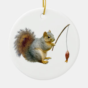 Eichhörnchen-Fischen-Verzierung Keramik Ornament