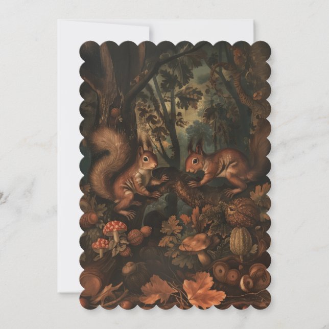 Eichhörnchen - flache Einladung 12,7 cm x 17,8 cm (Vorderseite)