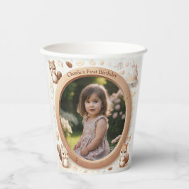 Eichhörnchen-Foto-Rahmen für Kinder zum Geburtstag Pappbecher