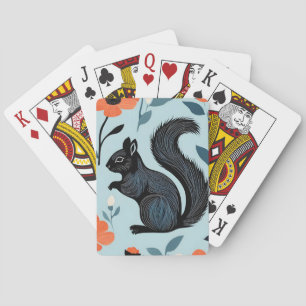 Eichhörnchen Frühlingsblumen Kunst Spielkarten