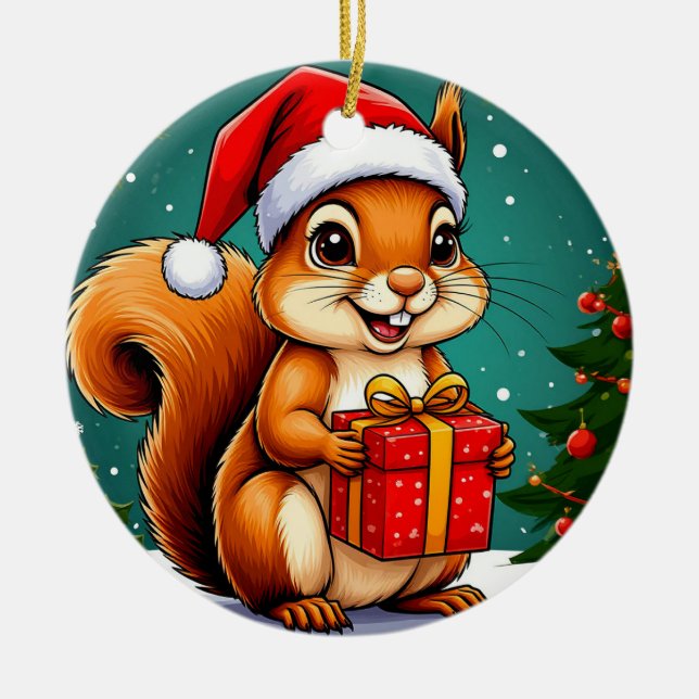 Eichhörnchen für Cartoon Keramik Ornament (Vorne)