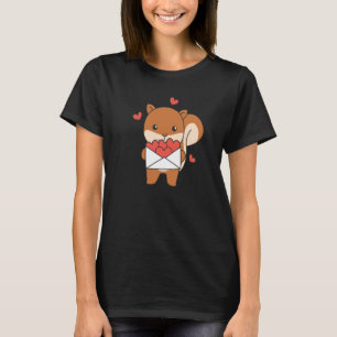 Eichhörnchen für Valentinstag Niedliche Tiere mit T-Shirt