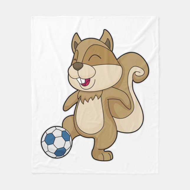 Eichhörnchen Fußballspieler Fußball Fleecedecke (Vorderseite)