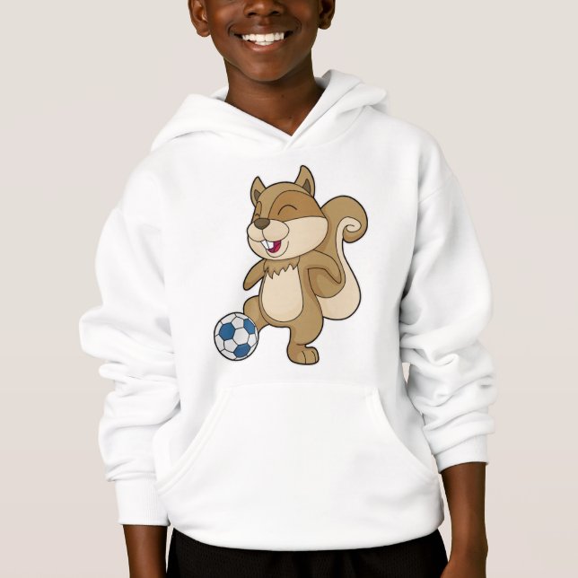 Eichhörnchen Fußballspieler Fußball Hoodie (Vorderseite)