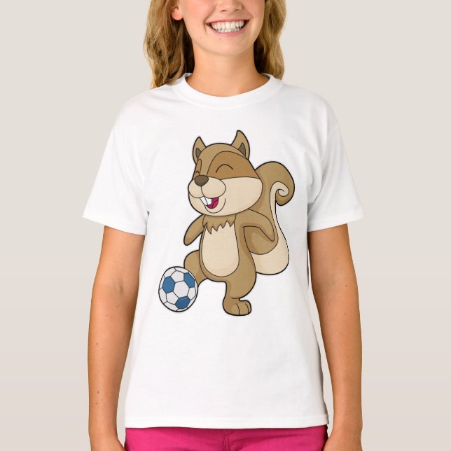 Eichhörnchen Fußballspieler Fußball T-Shirt (Vorderseite)