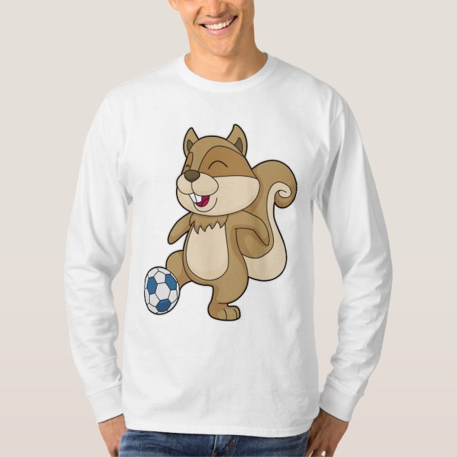 Eichhörnchen Fußballspieler Fußball T-Shirt (Vorderseite)