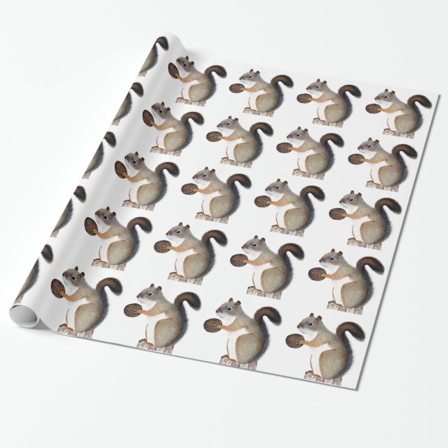 Eichhörnchen Geschenkpapier (Ungerollt)