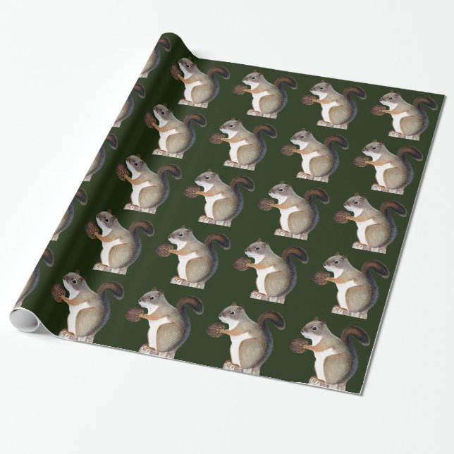 Eichhörnchen Geschenkpapier (Ungerollt)