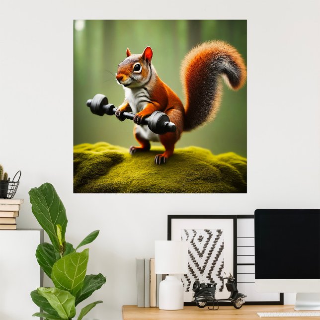 Eichhörnchen Gewichte heben Poster (Von Creator hochgeladen)