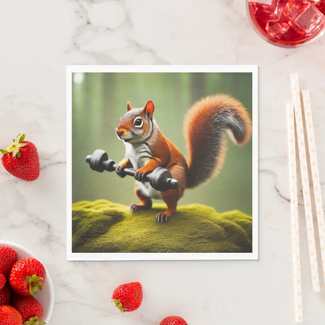 Eichhörnchen Gewichte heben Serviette (Von Creator hochgeladen)