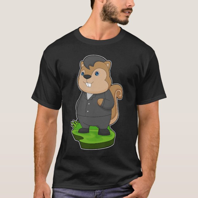 Eichhörnchen Groom Anzug Hochzeit T-Shirt (Vorderseite)