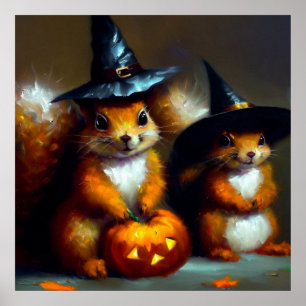 Eichhörnchen Halloween Poster