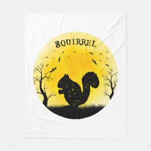 Eichhörnchen Halloween Vintag Retro Moon Fleecedecke