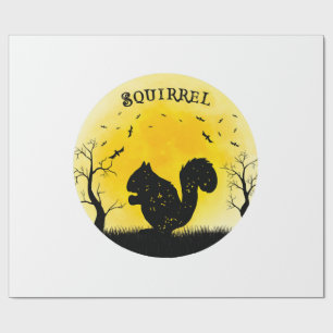 Eichhörnchen Halloween Vintage Retro Mond Geschenkpapier