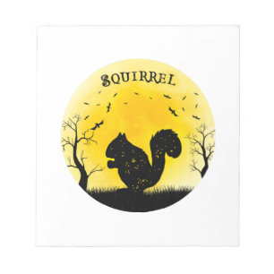 Eichhörnchen Halloween Vintage Retro Mond Notizblock