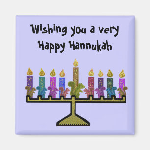 Eichhörnchen Hannukah Menorah Magnet