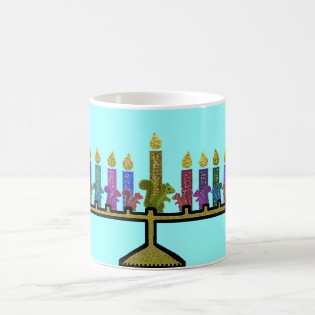 Eichhörnchen Hannukah Menorah Tassen (Mittel)
