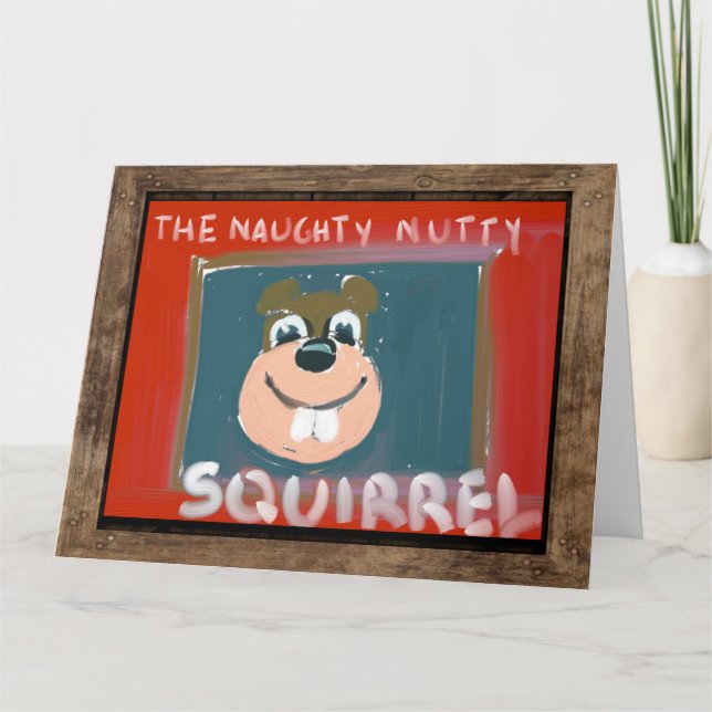 Eichhörnchen Happy Birthday Große Grußkarte 1 Karte (Vorderseite)