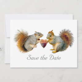 Eichhörnchen Herz-Acorn Save the Date-Karte Date