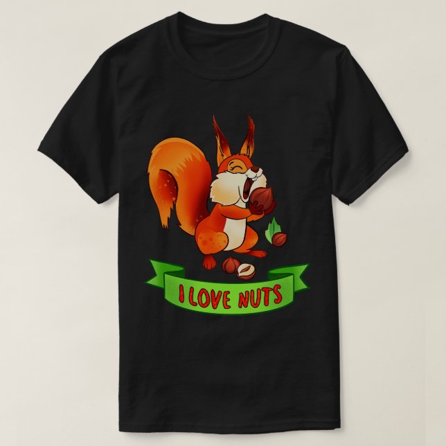 Eichhörnchen I Liebe Nüsse 2 T-Shirt (Design vorne)