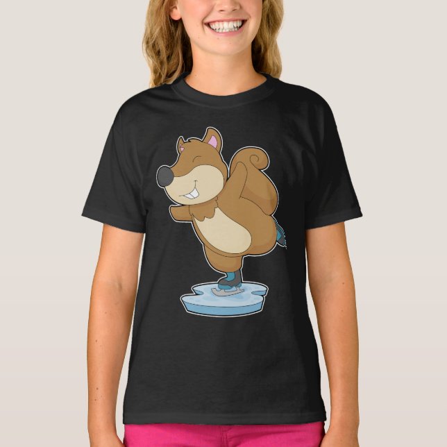 Eichhörnchen Ice Skaten Ice Skate T-Shirt (Vorderseite)