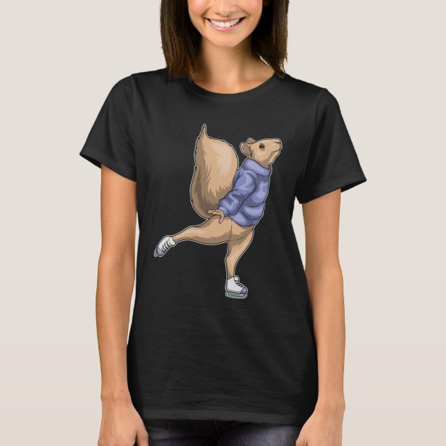 Eichhörnchen Ice Skaten Ice Skate T-Shirt (Vorderseite)