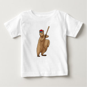 Eichhörnchen im Baseball mit Baseballschläger Baby T-shirt