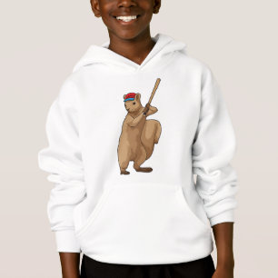 Eichhörnchen im Baseball mit Baseballschläger Hoodie