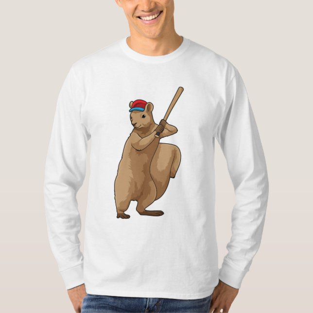 Eichhörnchen im Baseball mit Baseballschläger T-Shirt (Vorderseite)