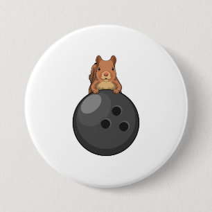 Eichhörnchen im Bowling mit Bowlingball Button